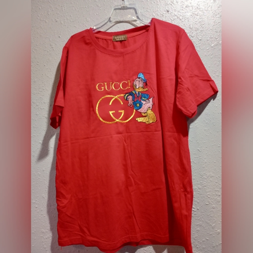 Red Gucci Donald duck shirt